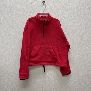 Pink Victorias Secret Sweatshirt Womens L Large Fleece Cropped Jacket Outerwear